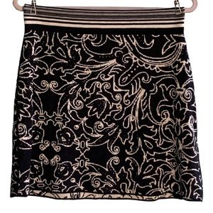 Title Nine Merino Wool Blend Floral Mini Skirt